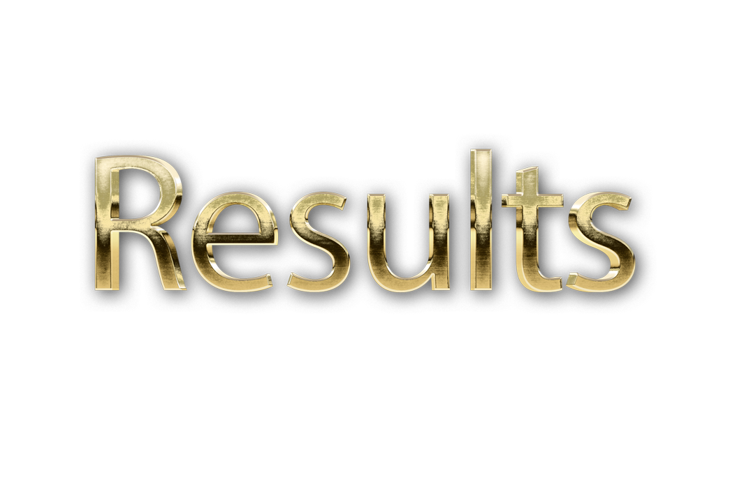3D WORD RESULTS gold text effects art typography PNG images free